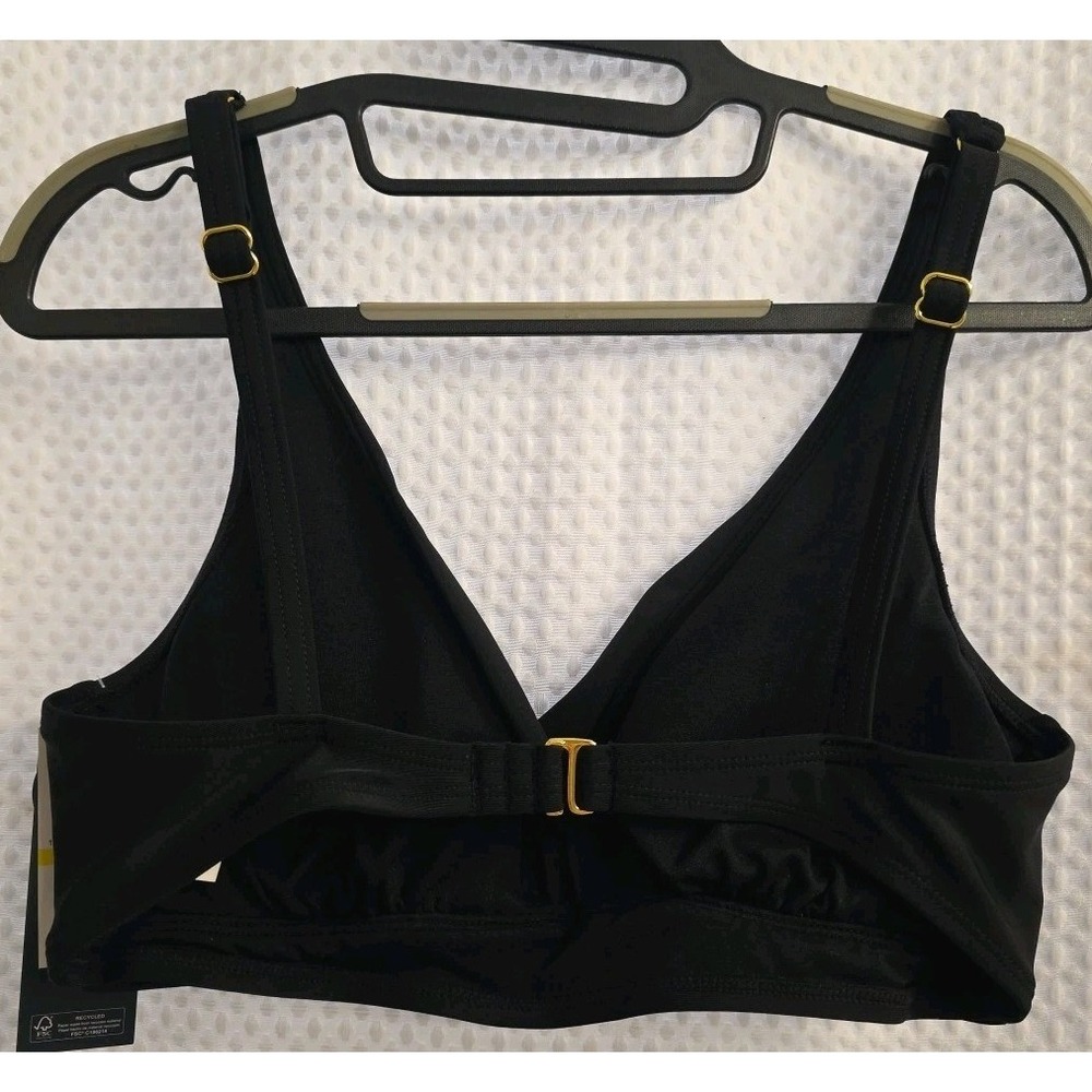 NEW Aqua Couture Womens Swim Bikini TOP & BOTTOM SET Black White Size M - Picture 4 of 12